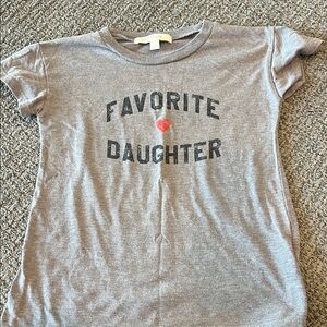 Favorite Daughter Gray Tee with Heart Accent